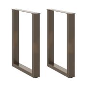 vidaXL Matbordsben U-formade 2 st naturstål 70x(72-73) cm stål