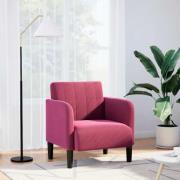 vidaXL Soffstol med armstöd vinröd 54 cm sammet