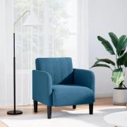 vidaXL Soffstol med armstöd blå 54 cm sammet