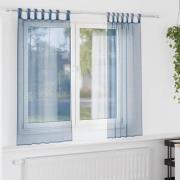 vidaXL Voile gardiner med öglor 2 st kungsblå 140x140 cm