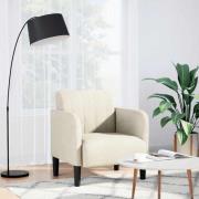 vidaXL Soffstol med armstöd gräddvit 54 cm sammet