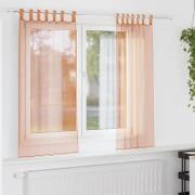 vidaXL Voile gardiner med öglor 2 st terrakotta 140x175 cm