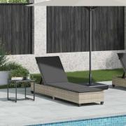 vidaXL Solstol med dynor ljusgrå 55x200x25,5cm konstrotting