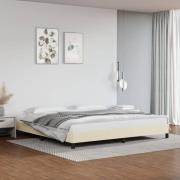 vidaXL Sängram gräddvit 200x200 cm konstläder