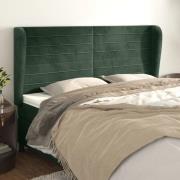 vidaXL Sänggavel med kanter mörkgrön 203x23x118/128 cm sammet