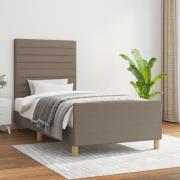 vidaXL Sängram utan madrass Taupe 90x190 cm tyg