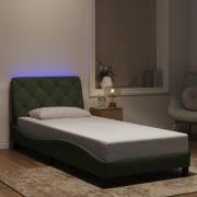 vidaXL Sängram med LED-belysning ljusgrå 80x200 cm sammet