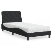 vidaXL Bed with Mattress Black 90x200 cm Velvet