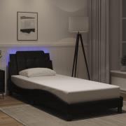 vidaXL Bed Frame with LED without Mattress "Zadar" Black 100x200 cm