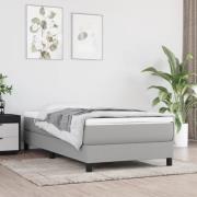 vidaXL Boxspring-sängram ljusgrå 90x200 cm tyg