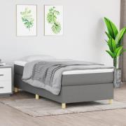 vidaXL Boxspring-sängram mörkgrå 90x190 cm tyg