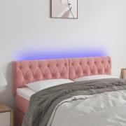 vidaXL Sänggavel LED rosa 144x7x78/88 cm sammet