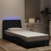 vidaXL Bed Frame with LED without Mattress Black 90x190 cm Velvet
