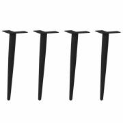 vidaXL Soffbordsben koniska 4 st svarta 30-31 cm stål