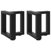 vidaXL Soffbordsben T-formade 2 st svart 30x25x(30-31) cm stål