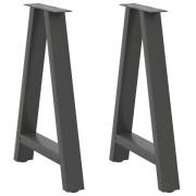 vidaXL Matbordsben A-formade 2 st antracit 60x(72-73) cm stål