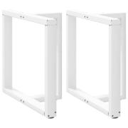 vidaXL Matbordsben T-formad 2 st vit 80x35x(72-73) cm stål