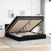 vidaXL Ottoman sängram med madrass svart 180x200 cm sammet
