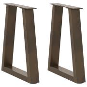 vidaXL Matbordsben V-formade 2 st naturstål 28x(42-43,3) cm stål
