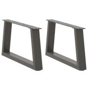 vidaXL Soffbordsben V-formade 2 st antracit 60x(30-31,3) cm stål
