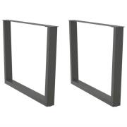 vidaXL Matbordsben V-formade 2 st antracit 100x(72-73,3) cm stål