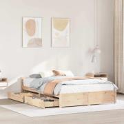 vidaXL Sängram utan madrass 150x200 cm massiv furu