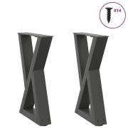 vidaXL Soffbordsben 2 st antracit 38x(42-43,3) cm stål