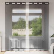 vidaXL Voile gardiner med genomföringar 2 st svart 140x225 cm