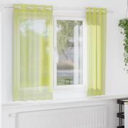 vidaXL Voile gardiner med genomföringar 2 st äppelgrön 140x175 cm