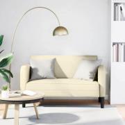 vidaXL Loveseat soffa gräddvit 110 cm konstläder