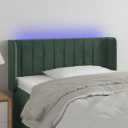 vidaXL Sänggavel LED mörkgrön 83x16x78/88 cm sammet
