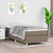 vidaXL Boxspring-sängram Taupe 90x200 cm tyg