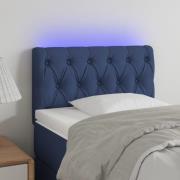 vidaXL Sänggavel LED blå 80x7x78/88 cm tyg