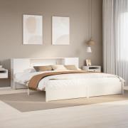 vidaXL Säng med bokhylla utan madrass vit 180x200cm massiv furu