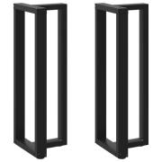 vidaXL Barbordsben T-formade 2 st svarta 50x35x(110-111) cm stål