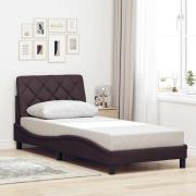 vidaXL Sängram utan madrass mörkbrun 90x200 cm tyg