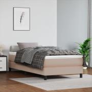 vidaXL Boxspring-sängram cappuccino 90x200 cm konstläder
