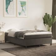 vidaXL Boxspring-sängram mörkgrå 140x190 cm sammet