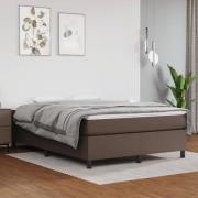 vidaXL Boxspring-sängram brun 140x200 cm konstläder