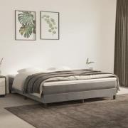 vidaXL Boxspring-sängram ljusgrå 180x200 cm sammet
