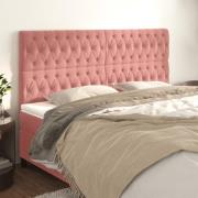 vidaXL Sänggavel rosa 180x7x118/128 cm sammet