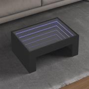 vidaXL Soffbord med Infinity LEDs svart 70x50x30 cm