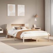 vidaXL Säng med bokhylla utan madrass 120x200 cm massiv furu