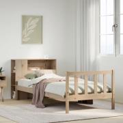 vidaXL Säng med bokhylla utan madrass 100x200cm massiv furu