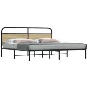 vidaXL Sängram utan madrass metall sonoma-ek 180x200 cm