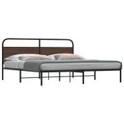 vidaXL Sängram utan madrass metall brun ek 183x213 cm