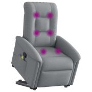 vidaXL Massagefåtölj med uppresningshjälp ljusgrå tyg