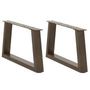 vidaXL Matbordsben V-formade 2 st naturstål 70x(30-31,3) cm stål