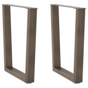 vidaXL Matbordsben V-formade 2 st naturstål 60x(72-73,3) cm stål