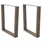 vidaXL Matbordsben V-formade 2 st naturstål 90x(72-73,3) cm stål